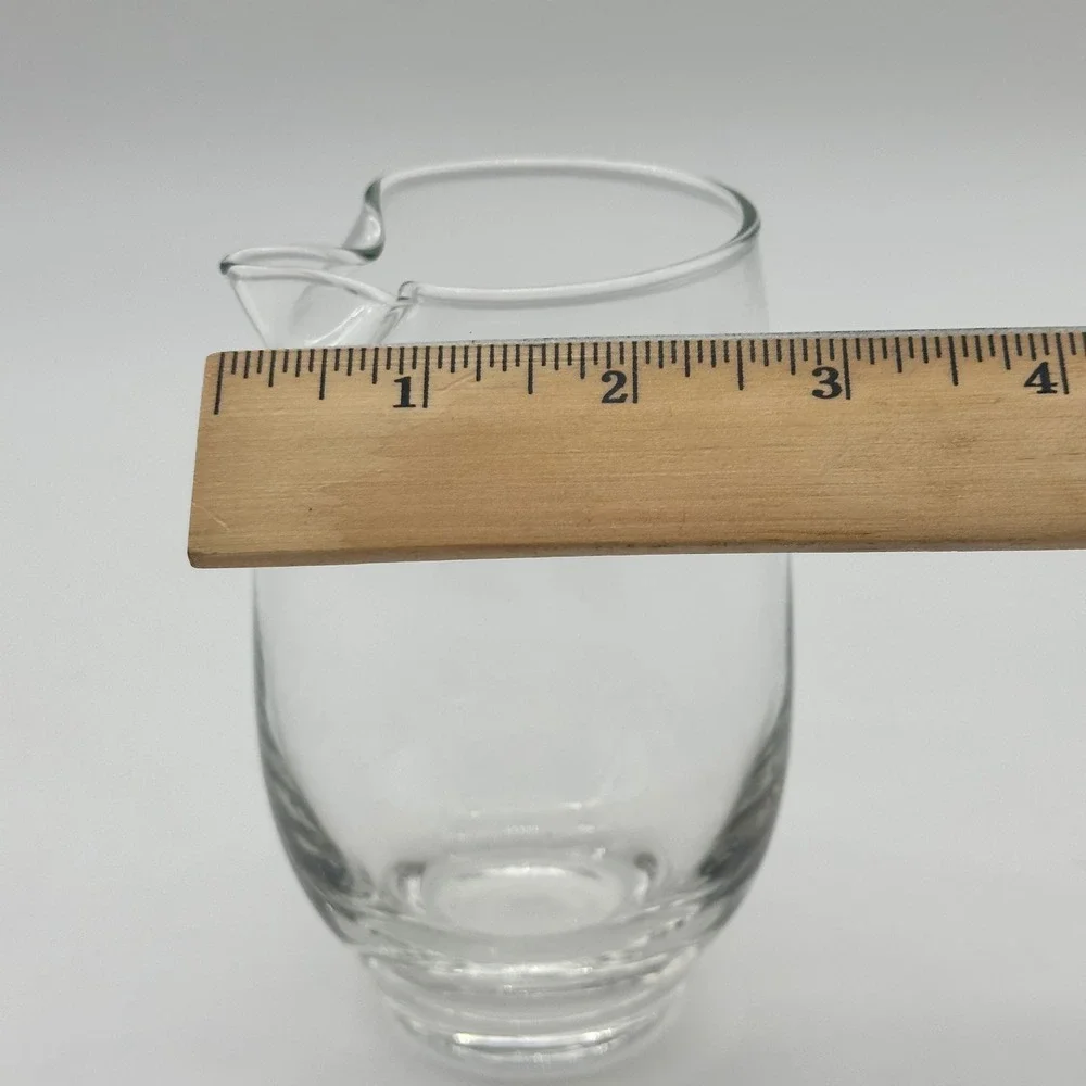 Glass Pitcher / Large Creamer Pinched Spout Weighted Base Bar or Juice MCM‎
